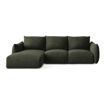 Colțar verde extensibil (cu colț pe partea stângă/cu șezlong) Leila – Makamii