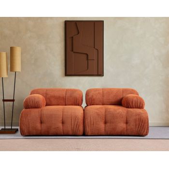 Canapea 2 locuri, Atelier del Sofa, 560ARE1554, Lemn de fag / PAL, Portocaliu