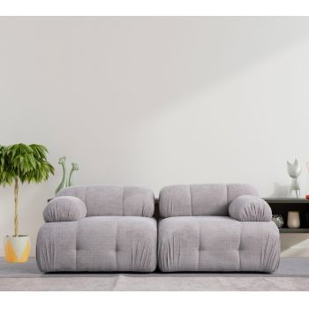 Canapea 2 locuri, Atelier del Sofa, 560ARE1558, Lemn de fag / PAL, Gri deschis