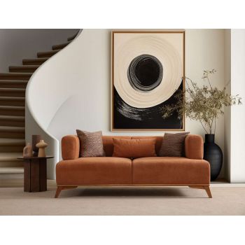 Canapea 2 locuri, Atelier del Sofa, 560ARE5209, Cadru: Lemn și PAL, Portocaliu