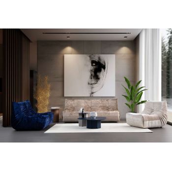 Canapea 2 locuri, Atelier del Sofa, 560ARE5219, Frame: No Frame Fountain Support With Chipboard, Albastru