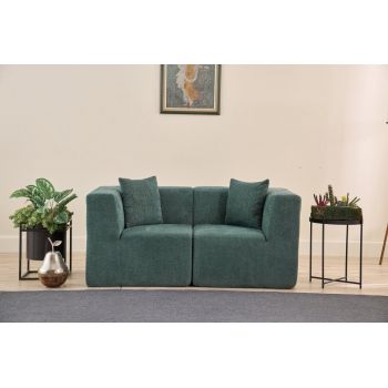 Canapea 2 locuri, Atelier del Sofa, 825BLC5410, Tesatura Chenille, Verde