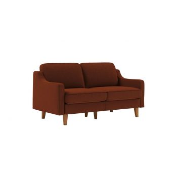 Canapea 2 locuri, Atelier del Sofa, 918CMF1138, Otel, Roșu de țiglă / Nuc