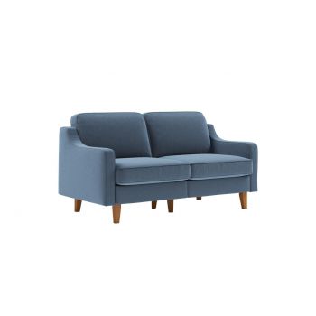 Canapea 2 locuri, Atelier del Sofa, 918CMF1142, Otel, Albastru oceanic / Nuc