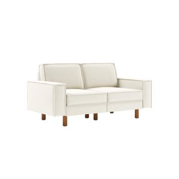 Canapea 2 locuri, Atelier del Sofa, 918CMF1214, Otel, Spumă de lapte / Nucă