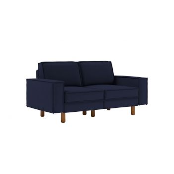 Canapea 2 locuri, Atelier del Sofa, 918CMF1228, Otel, Albastru noapte / Nuc