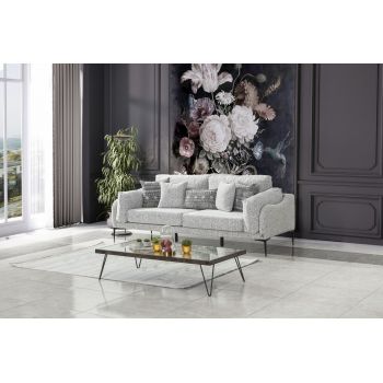 Canapea 3 locuri, Atelier del Sofa, 383EVN1273, Catifea, Gri