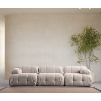 Canapea 3 locuri, Atelier del Sofa, 560ARE1551, Lemn de fag / PAL, Crem
