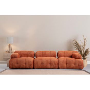 Canapea 3 locuri, Atelier del Sofa, 560ARE1553, Lemn de fag / PAL, Portocaliu