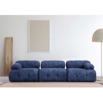 Canapea 3 locuri, Atelier del Sofa, 560ARE1559, Lemn de fag / PAL, Albastru