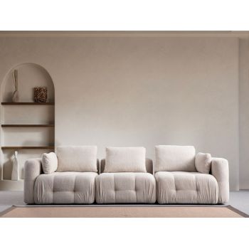 Canapea 3 locuri, Atelier del Sofa, 560ARE4106, Lemn de fag / PAL, Bej