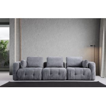 Canapea 3 locuri, Atelier del Sofa, 560ARE4113, Lemn de fag / PAL, Gri