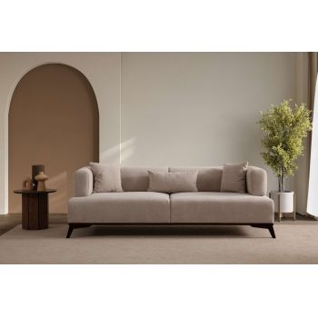 Canapea 3 locuri, Atelier del Sofa, 560ARE5213, Cadru: Lemn și PAL, Crem/Negru