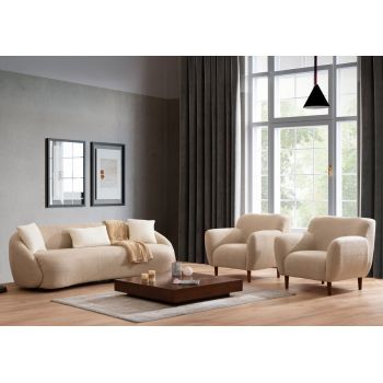 Canapea 3 locuri, Atelier del Sofa, 560ARE5231, Cadru: LEMN/PAL, Cappuccino