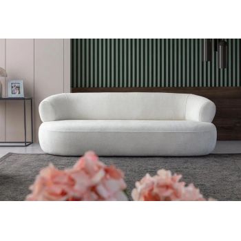Canapea 3 locuri, Atelier del Sofa, 752EST1112, Frame: 70% HORNBEAM/30% MELAMINE COATED CHIPBOARD, Alb