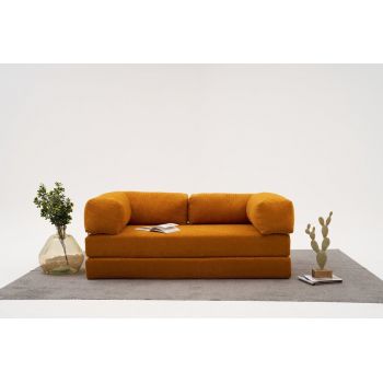 Canapea 3 locuri, Atelier del Sofa, 825BLC5222, Tesatura Chenille, Portocaliu