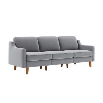 Canapea 3 locuri, Atelier del Sofa, 918CMF1173, Otel, Gri ceață / Nuc