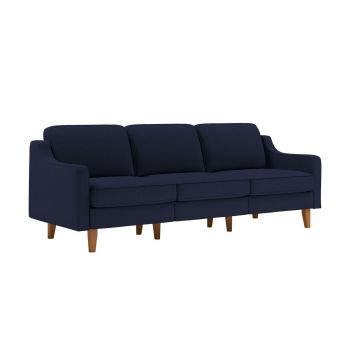 Canapea 3 locuri, Atelier del Sofa, 918CMF1180, Otel, Albastru noapte / Nuc