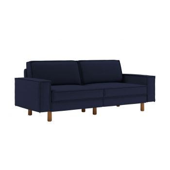 Canapea 3 locuri, Atelier del Sofa, 918CMF1244, Otel, Albastru noapte / Nuc