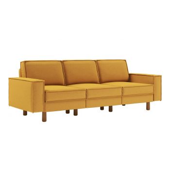 Canapea 3 locuri, Atelier del Sofa, 918CMF1248, Otel, Muștar / Nucă