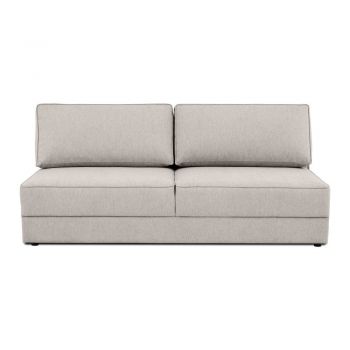 Canapea bej extensibilă/cu spațiu de depozitare 202 cm Dora – Scandic