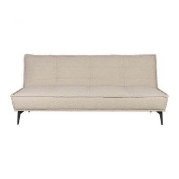 Canapea bej extensibilă cu tapițerie din țesătură bouclé 184 cm Cielke – White Label