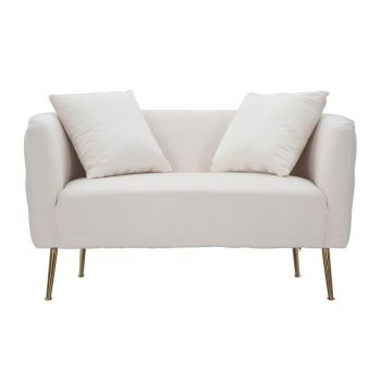 Canapea crem cu tapițerie din catifea 127 cm Bucarest – Mauro Ferretti