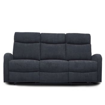 Canapea Cu 3 Locuri Si Recliner Karon, Gri Inchis, 185 Cm