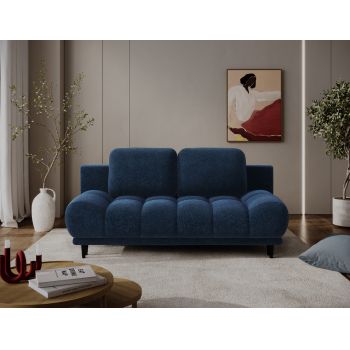 Canapea extensibila 2 locuri ELTAP, Guavio, 210x77x97 cm, lemn/poliester, albastru inchis