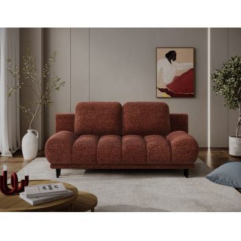 Canapea extensibila 2 locuri ELTAP, Guavio, 210x77x97 cm, lemn/poliester, caramiziu