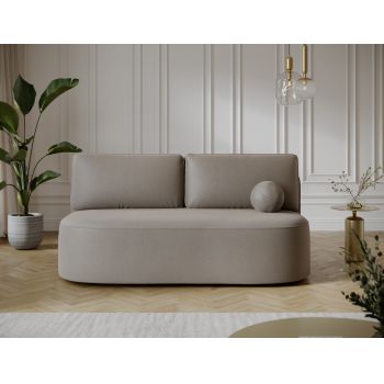 Canapea extensibila 2 locuri ELTAP, Lilana, 193x96x93 cm, lemn/poliester, bej inchis