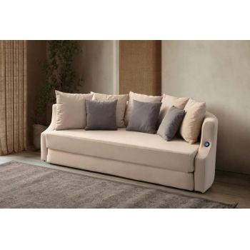 Canapea extensibila 3 locuri, Atelier del Sofa, 752EST1125, Frame: 70% HORNBEAM/30% MELAMINE COATED CHIPBOARD, Crem