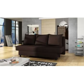 Canapea extensibila 3 locuri ELTAP, Amaza, 190x82x83 cm, lemn/poliester, maro
