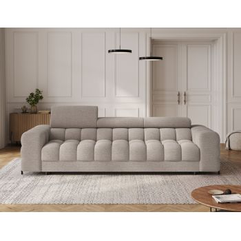 Canapea extensibila 3 locuri ELTAP, Festello, 260x100x96 cm, lemn/poliester, bej inchis