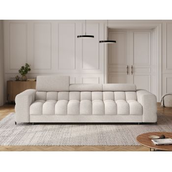 Canapea extensibila 3 locuri ELTAP, Festello, 260x100x96 cm, lemn/poliester, bej