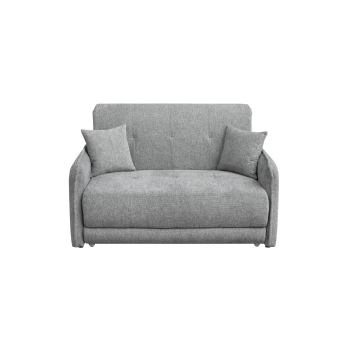 Canapea extensibila PARMA, 2 locuri, cu arcuri si lada depozitare, gri, 145x110x90 cm