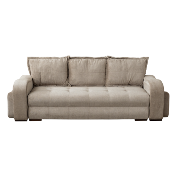 Canapea extensibila TOLEDO, 3 locuri, cu arcuri si lada depozitare, maro deschis, 265x100x95 cm