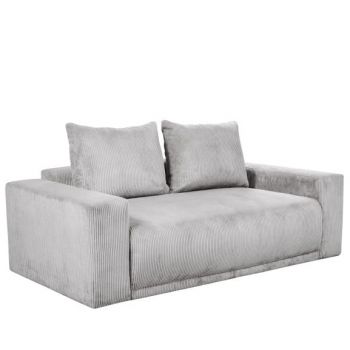 Canapea Fixa Otis, 2 locuri, Lada Depozitare, Gri deschis