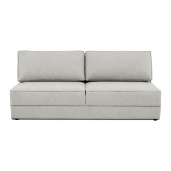 Canapea gri deschis extensibilă/cu spațiu de depozitare 202 cm Dora – Scandic