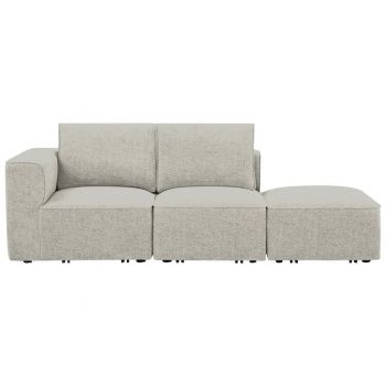 Canapea lemn, plastic, textil bej