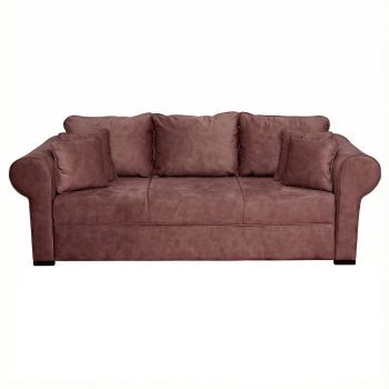 Canapea SEUL extensibila, 3 locuri, cu arcuri si lada depozitare, maro visiniu, 250x105x100 cm