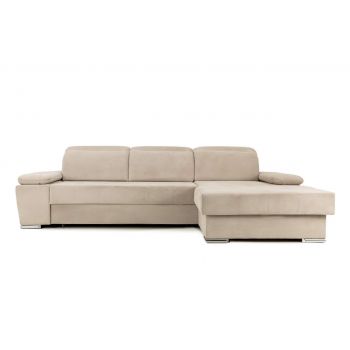 Colțar Extensibil TRENDY, cu ladă de depozitare, cu tetiere reglabile, variante stânga/dreapta 295x170x105 cm - Outlet