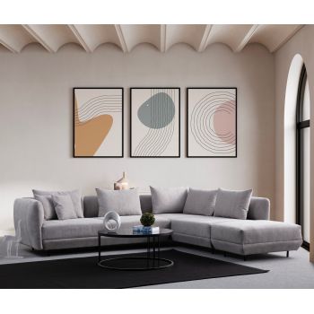 Coltar, Atelier del Sofa, 560ARE1249, Lemn de fag / PAL, Gri deschis