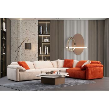 Coltar, Atelier del Sofa, 560ARE5266, Cadru: LEMN/PAL, Cremă / Portocală