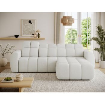 Coltar extensibil dreapta 3 locuri ELTAP, Fanito, 288x200x105 cm, lemn/poliester, alb