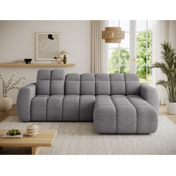 Coltar extensibil dreapta 3 locuri ELTAP, Fanito, 288x200x105 cm, lemn/poliester, gri