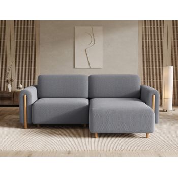 Coltar extensibil dreapta 3 locuri ELTAP, RT-O-05CAL, Acossta, 244x154x95 cm, lemn/poliester, gri/natur