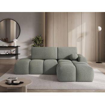 Coltar extensibil dreapta 3 locuri ELTAP, Vittario, 227x170x95 cm, lemn/poliester, verde olive