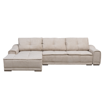 Coltar extensibil OSLO 3S1, cu arcuri si lada depozitare, colt stanga, bej, 360x190x100 cm