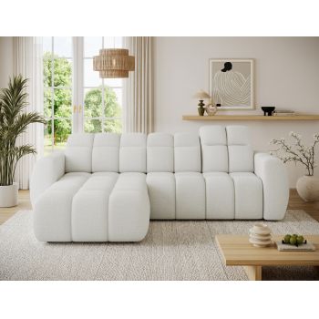 Coltar extensibil stanga 3 locuri ELTAP, Fanito, 288x200x105 cm, lemn/poliester, alb